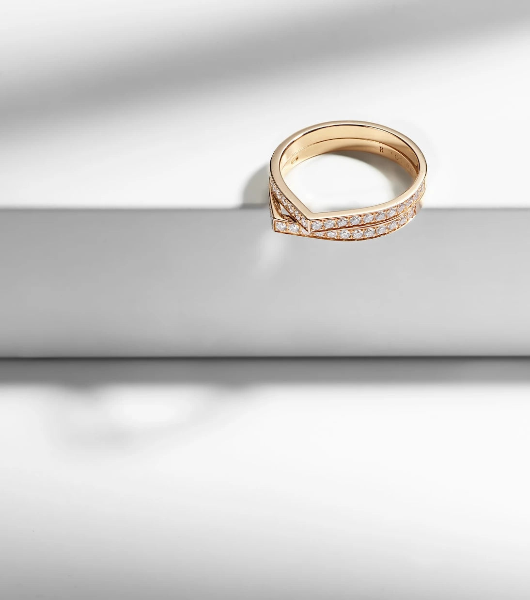 Repossi - Antifer rose gold ring with diamonds