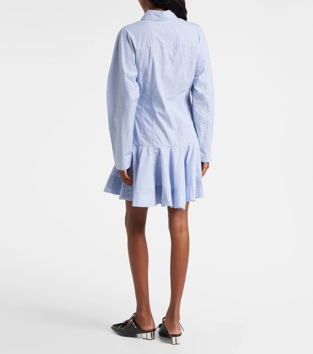 Ganni - Striped cotton shirt dress