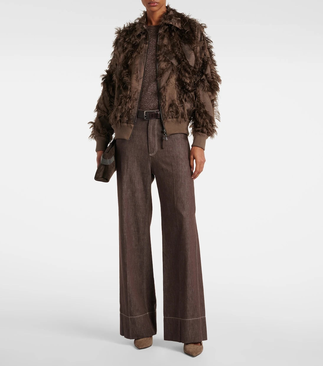Brunello Cucinelli - Feather-trimmed jacket