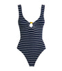 Multi Stripe Celine Plunge Swimsuit