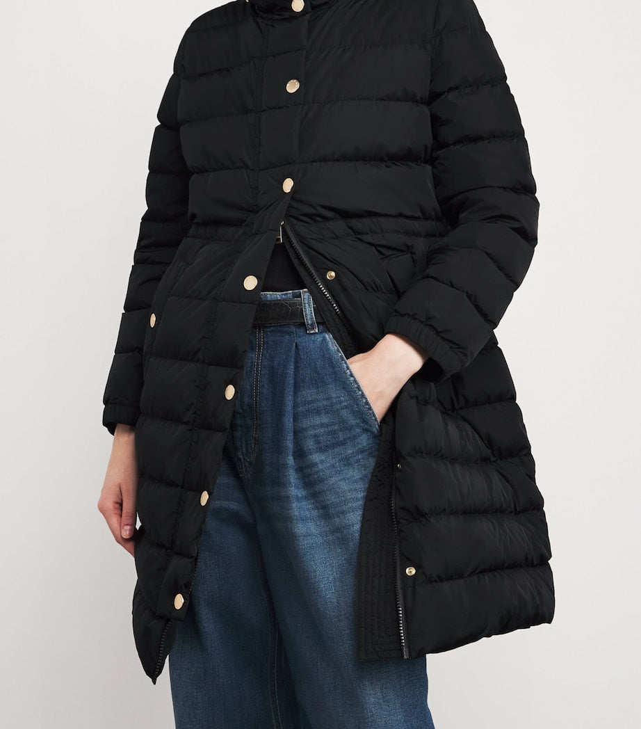 Weekend Max Mara Black Down Quilted Longline Jacket