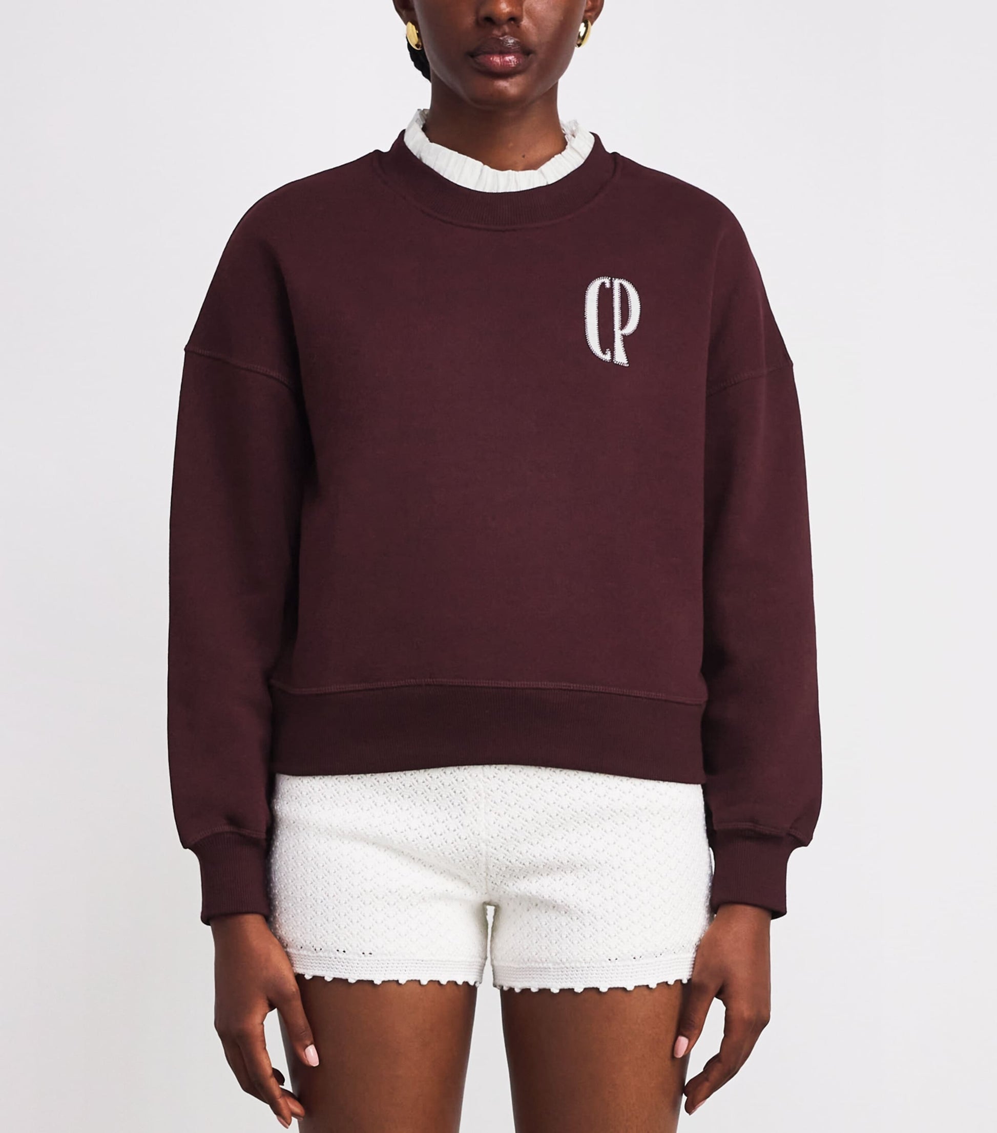 Claudie Pierlot Red Cotton-Blend Logo Sweatshirt