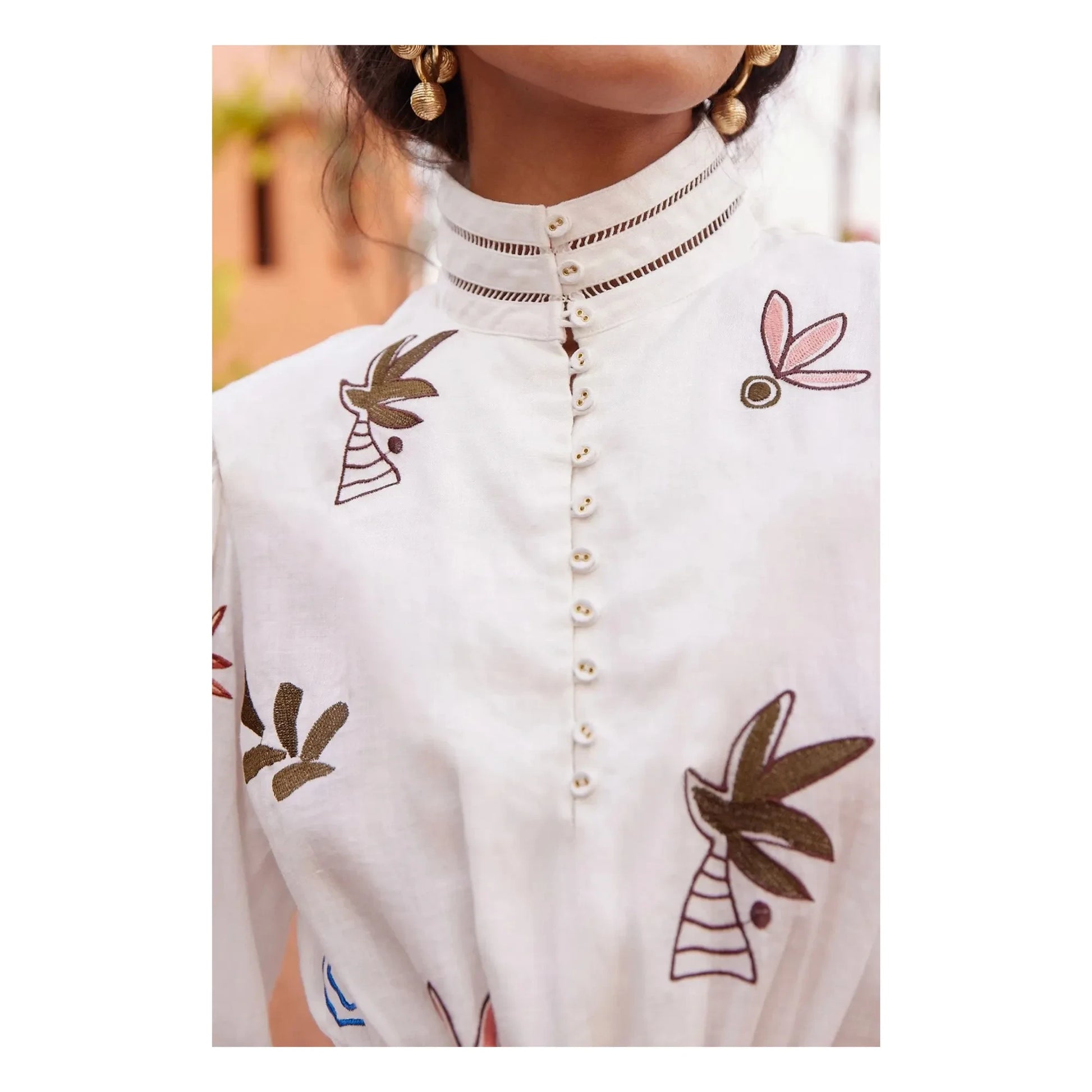 Alémais - Mina Embroidered Short Dress  | White