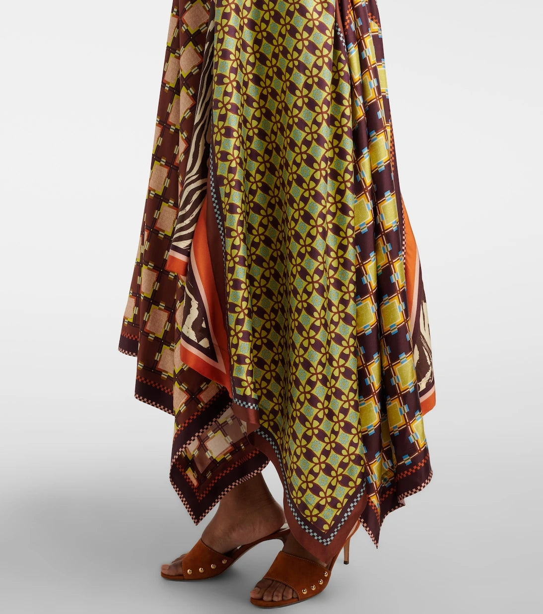 Alémais - Wilson asymmetric silk twill midi dress