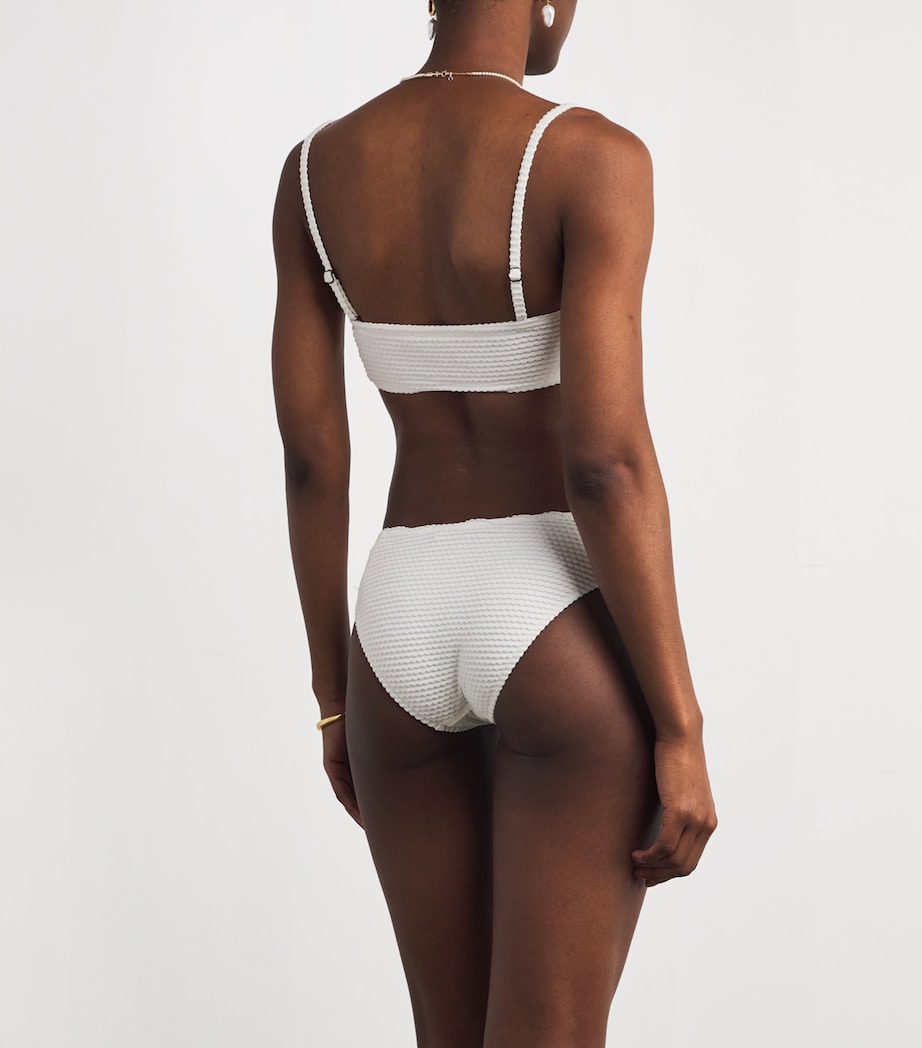 Ulla Johnson White Dani Mid-Rise Bikini Bottoms