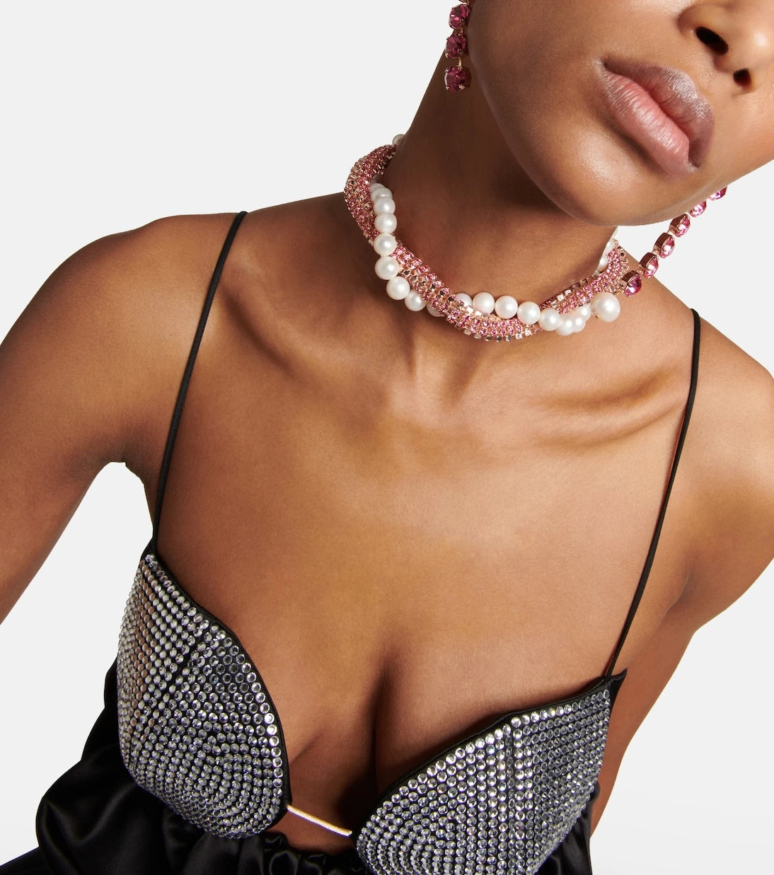 Magda Butrym - Crystal and pearl-embellished necklace