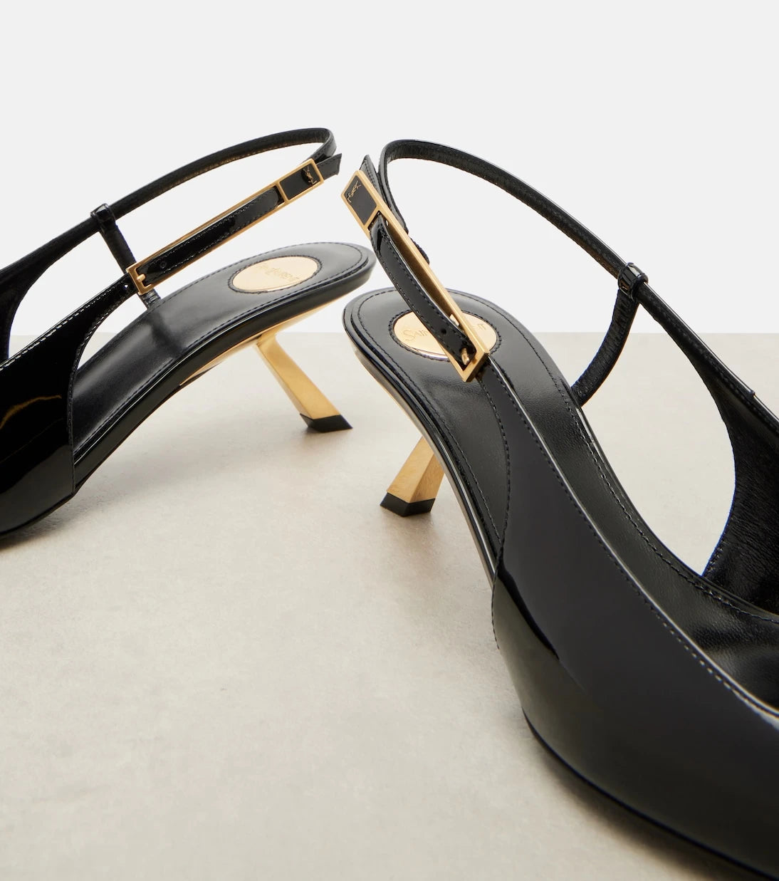 Saint Laurent - Lee patent leather slingback pumps