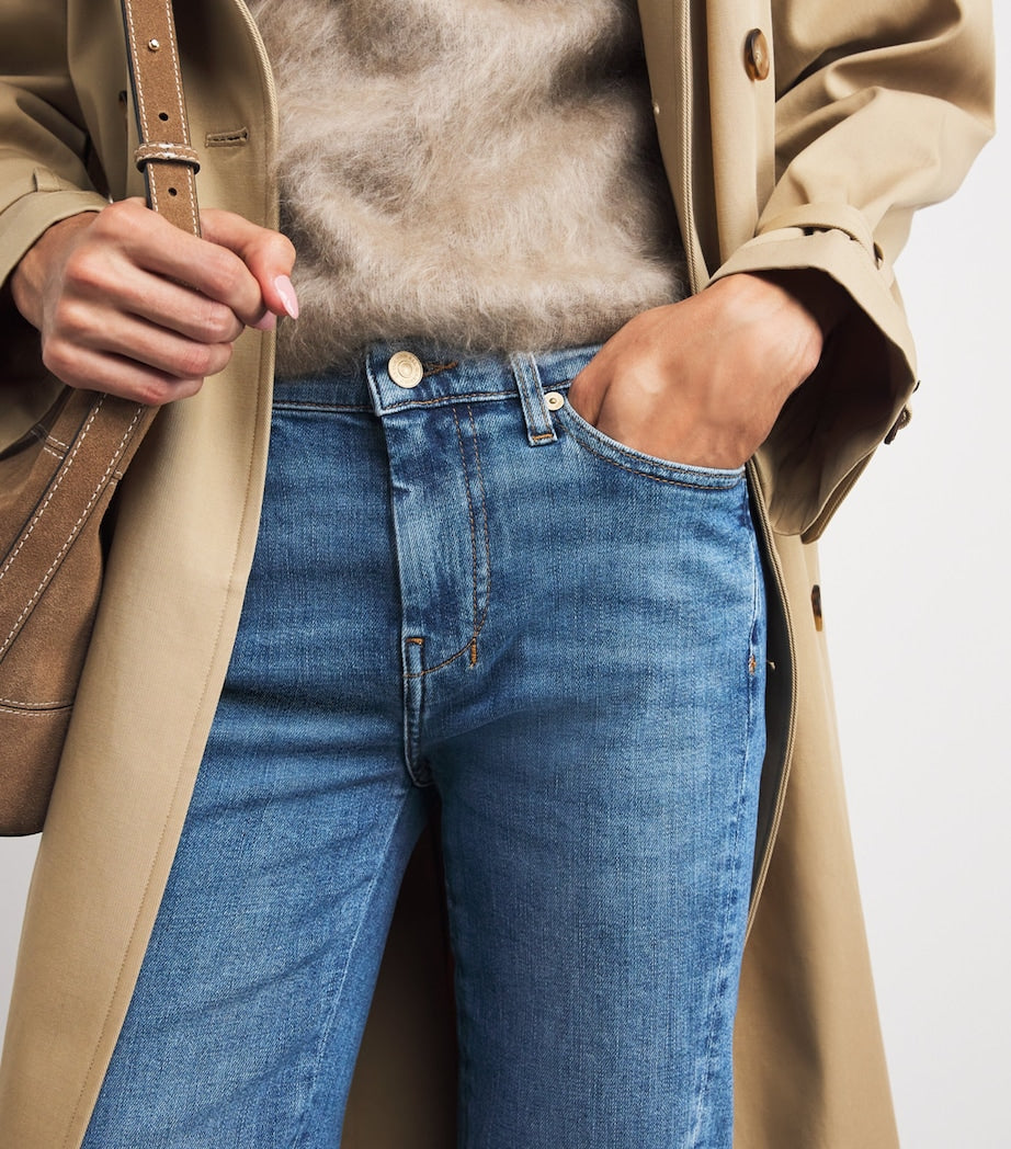 7 For All Mankind Blue Dojo Tailorless Flared Jeans