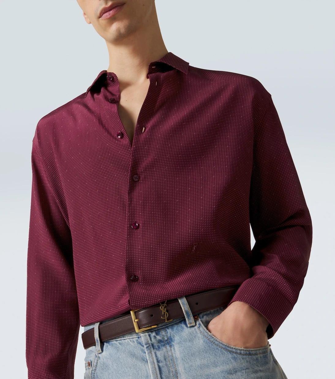 Saint Laurent - Cassandre silk crêpe de chine shirt