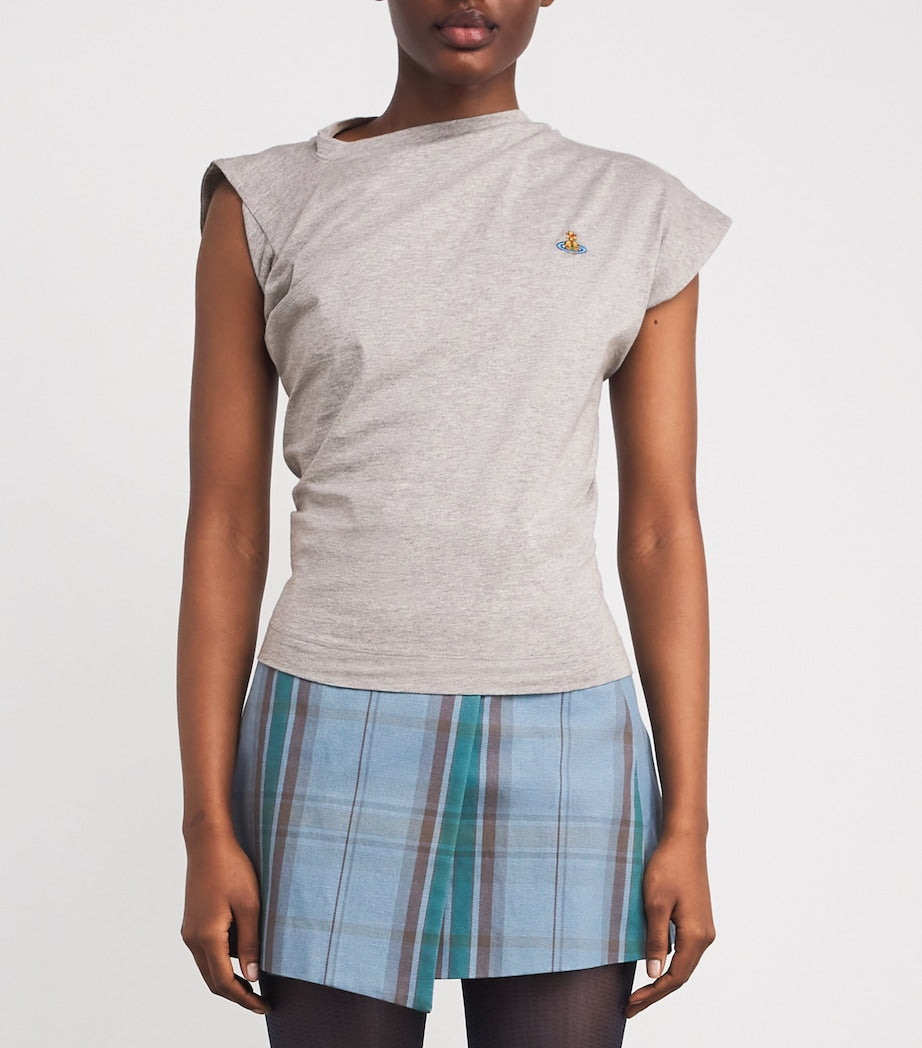 Vivienne Westwood Grey Asymmetric Orb Hebo Top