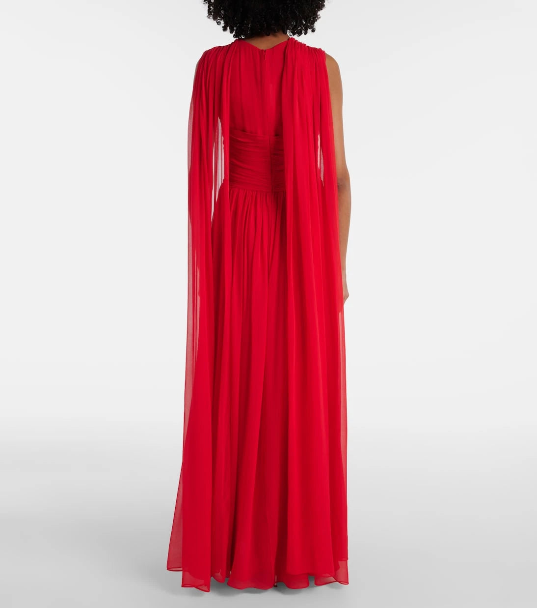 Costarellos - Seva gathered silk georgette gown