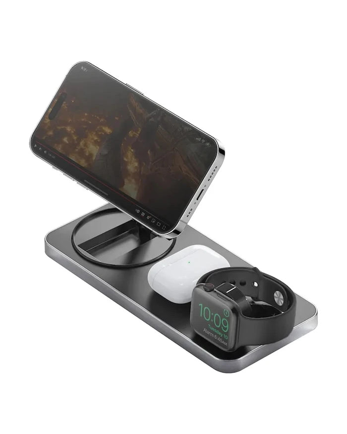 Безжична стойка за зареждане 3в1 Bazic 15W Fast Charging MagSafe