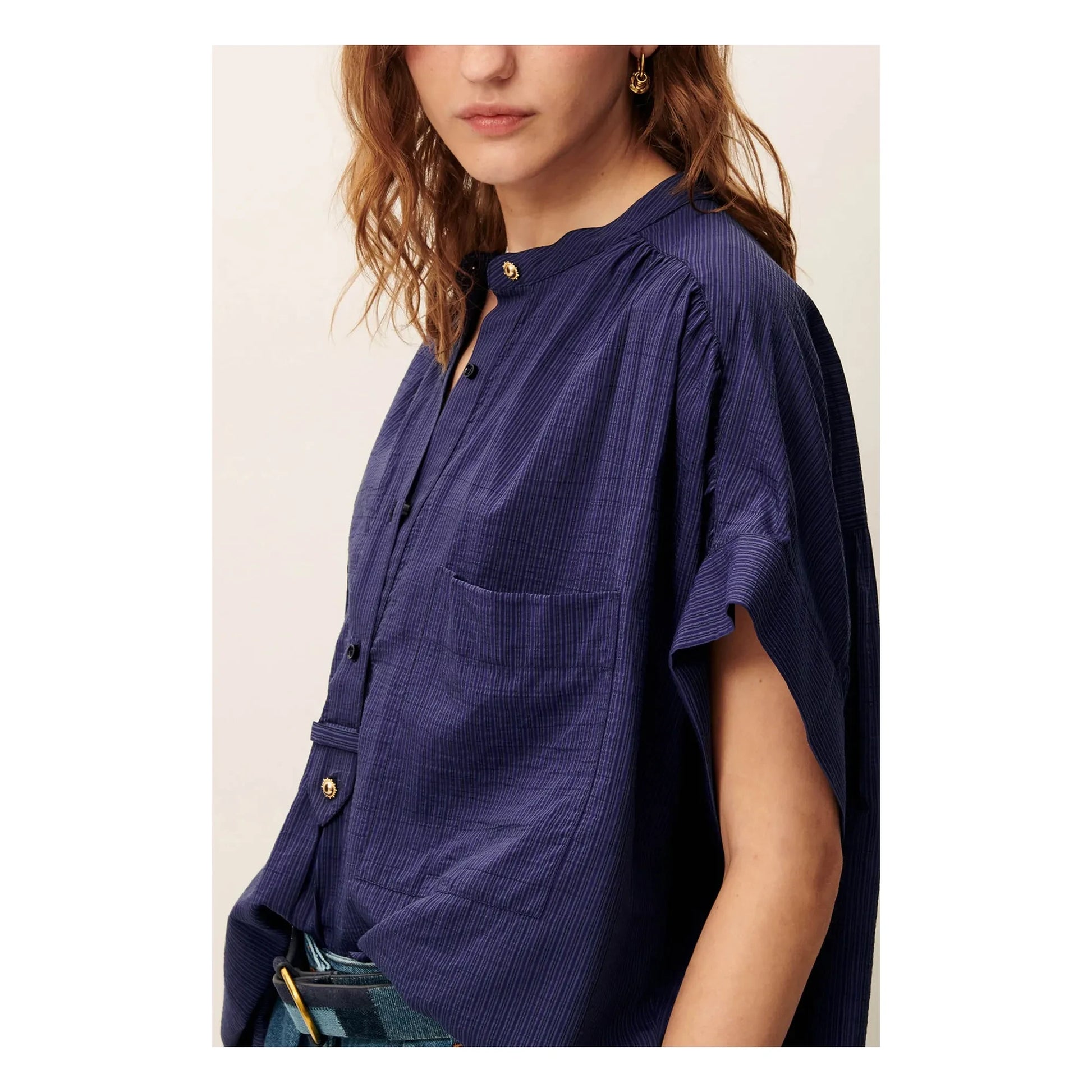 Sessùn - Camille blouse | Navy blue