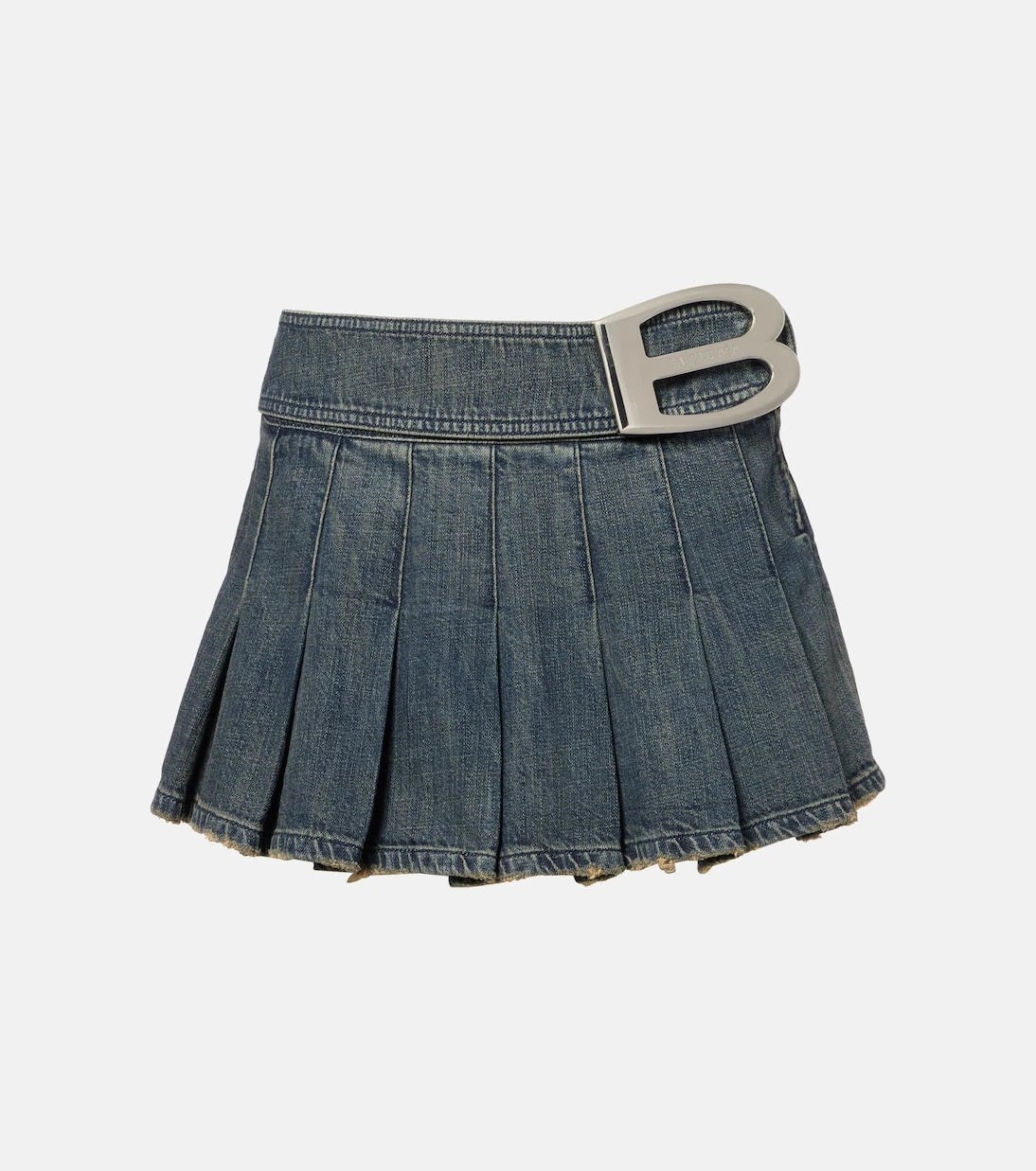 Balenciaga - تنورة جينز قصيرة بكسرات