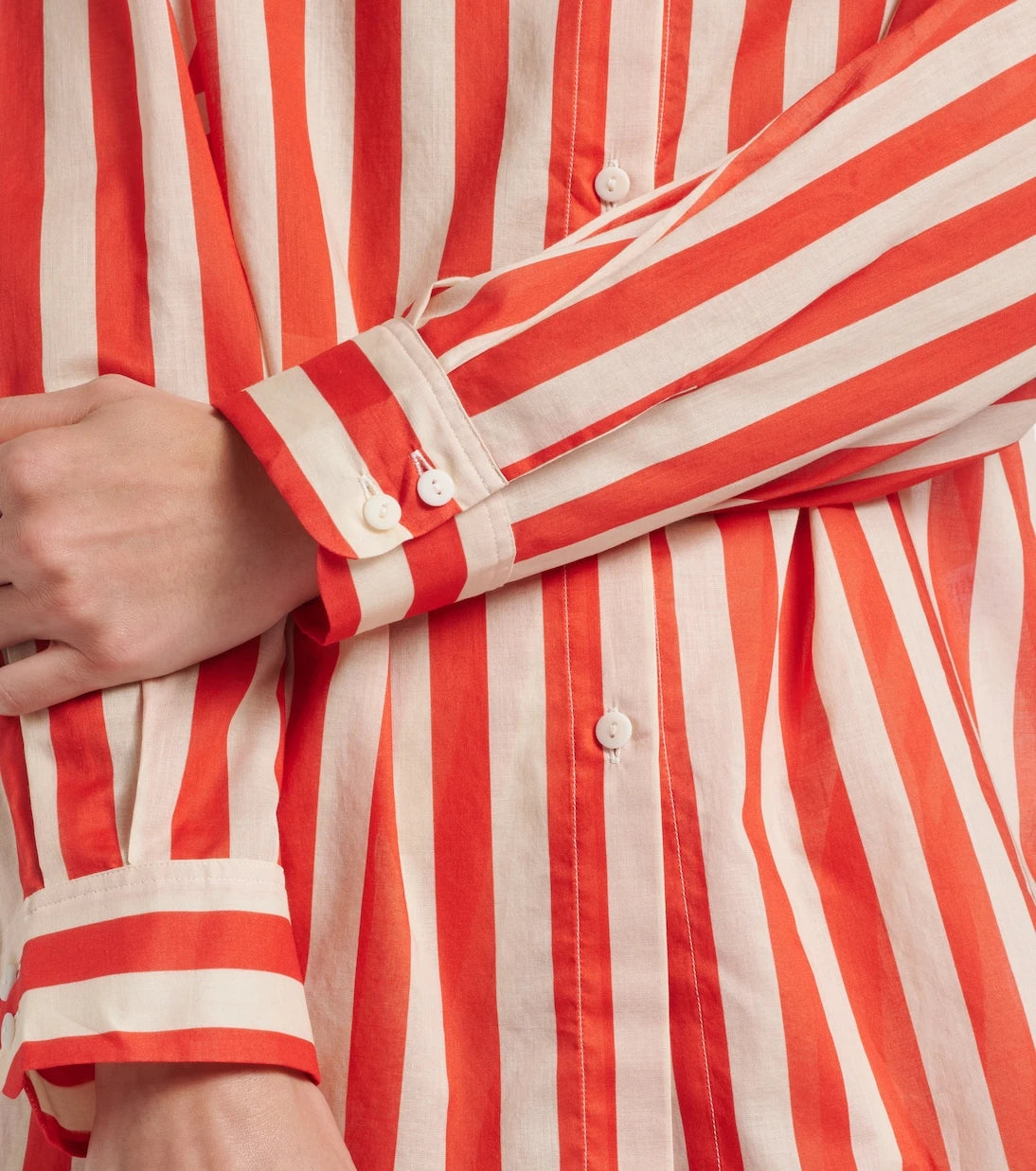 Eres - Duetto striped cotton voile shirt