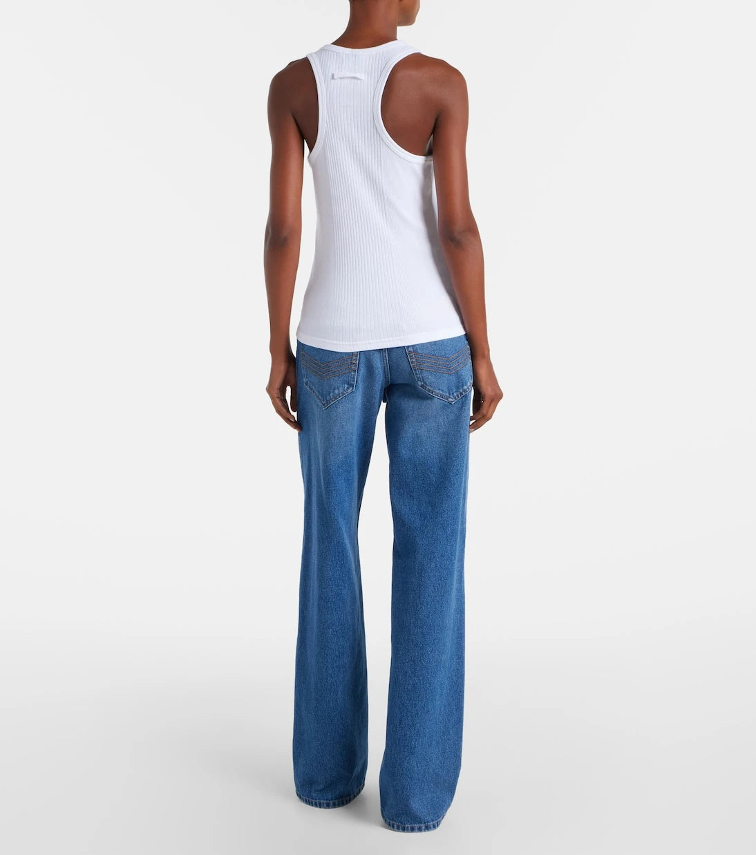 Jean Paul Gaultier - Piercing cotton jersey tank top