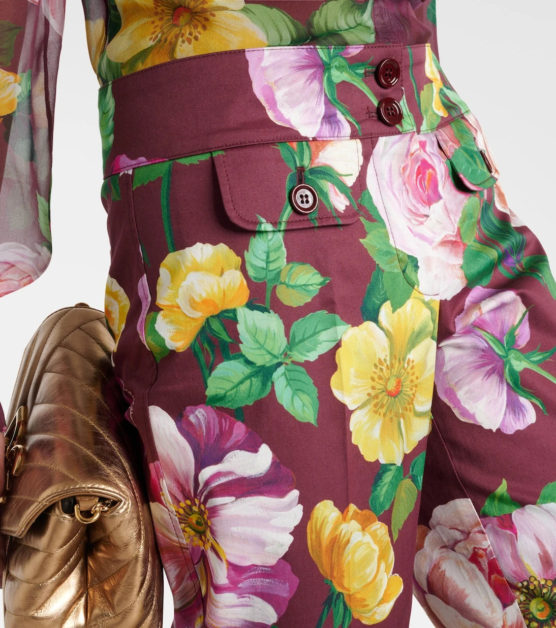 Dolce&Gabbana - Floral low-rise cotton-blend pants