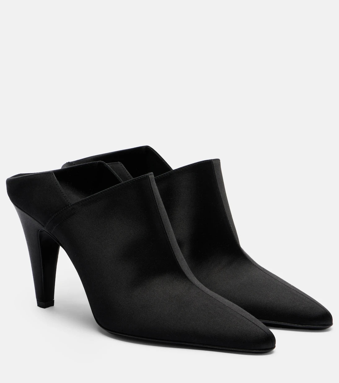 Alaïa - Koni topuklu saten mule terlik