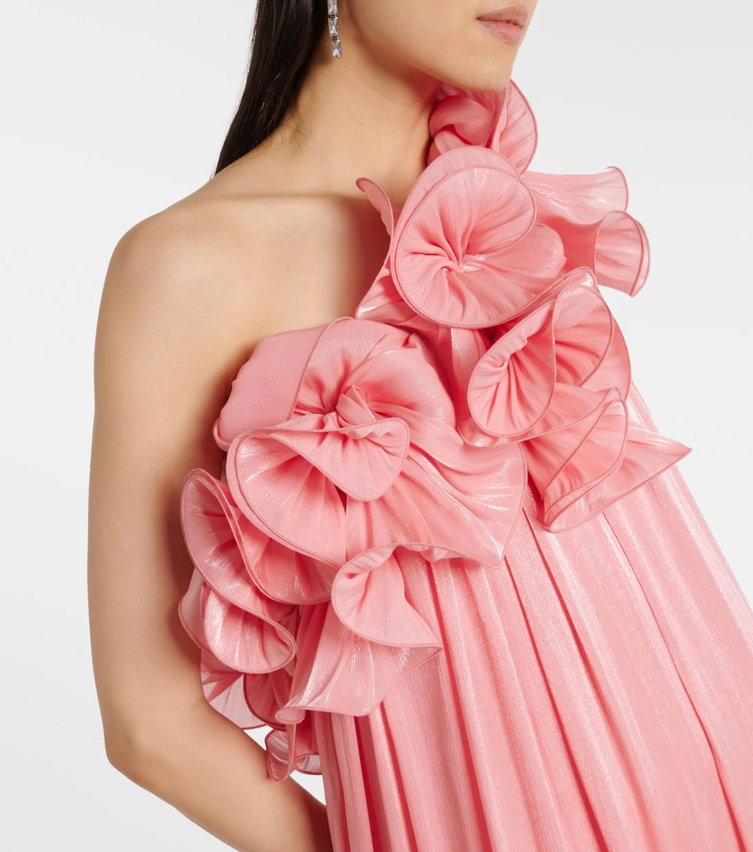 Costarellos - Charmain plissé georgette gown