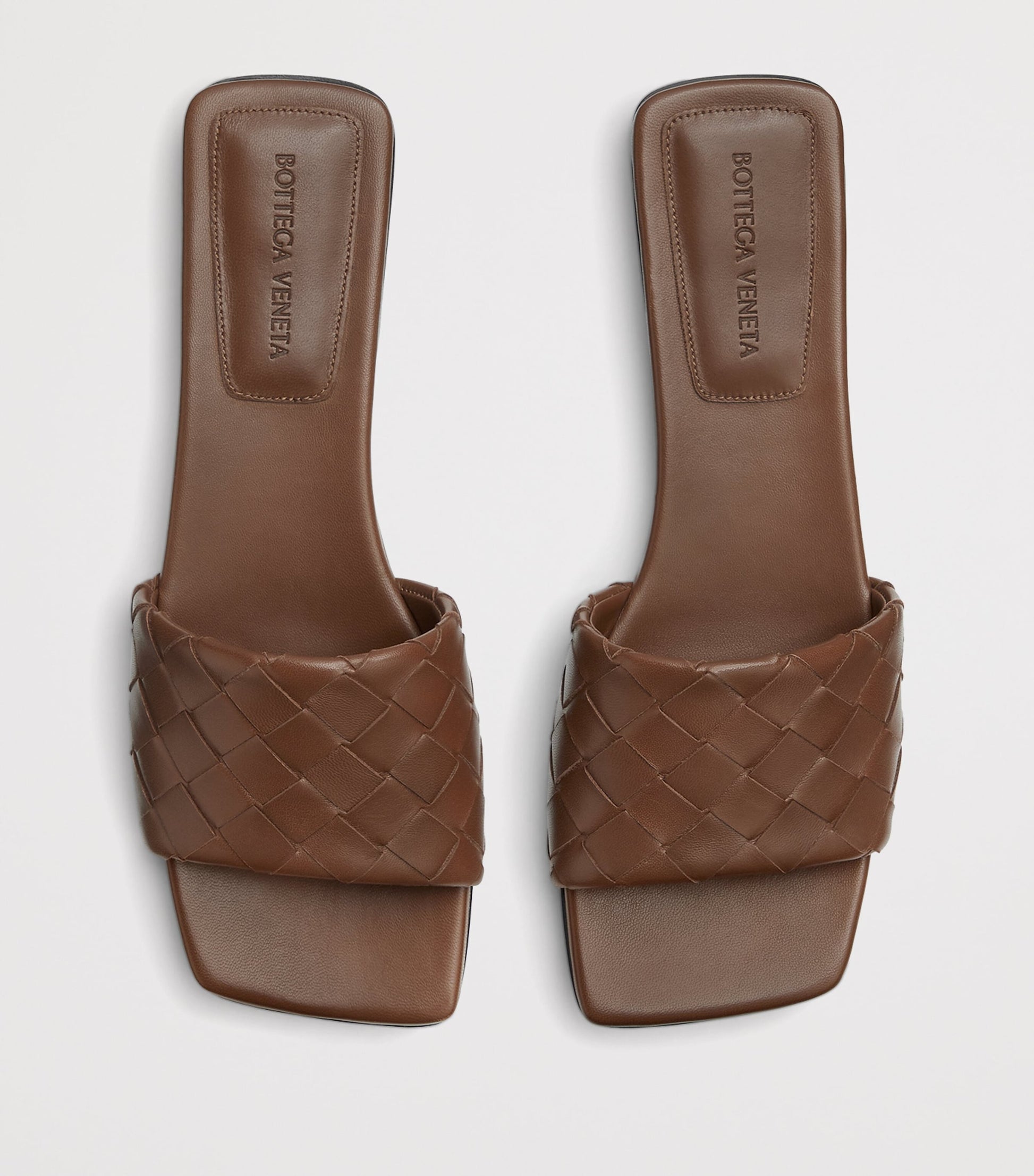 Bottega Veneta Brown Leather Parco Mules