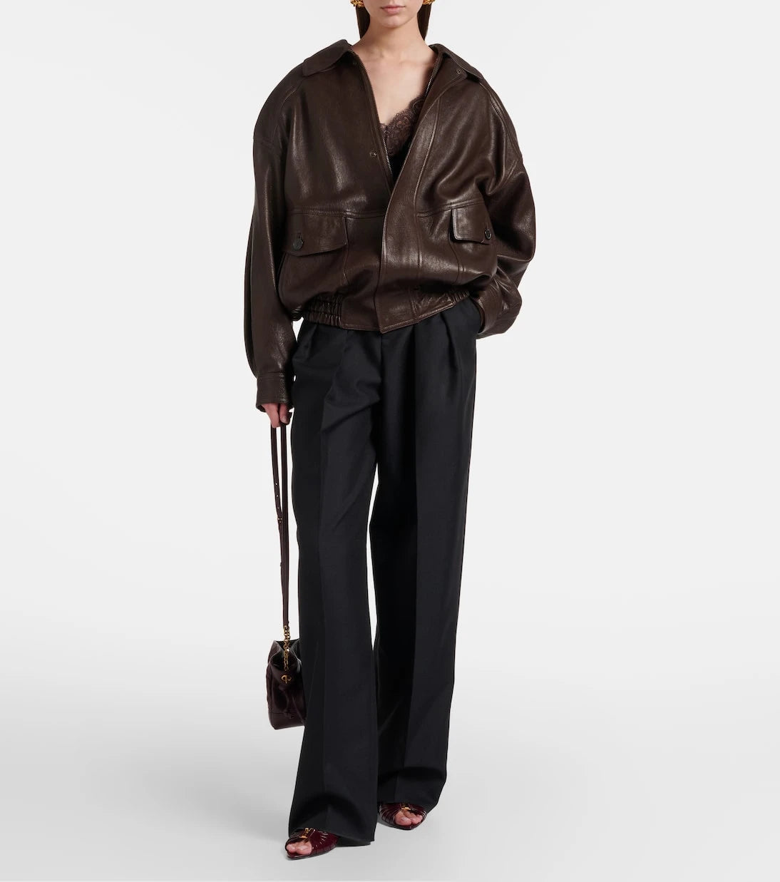 Saint Laurent - Babylone Cassandre 60 leather mules