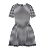 McQueen Black Frayed Houndstooth Mini Dress