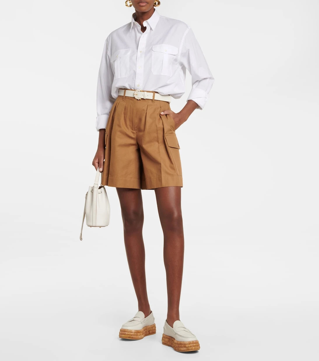 Tod's - Leather and raffia platform loafers