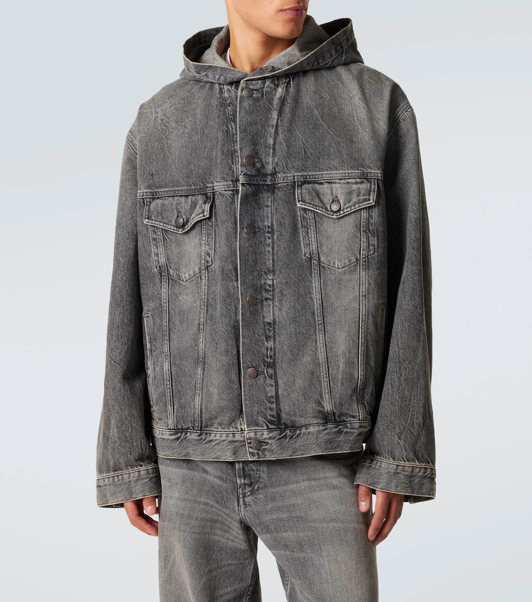 Acne Studios - جاكيت دينم باهت