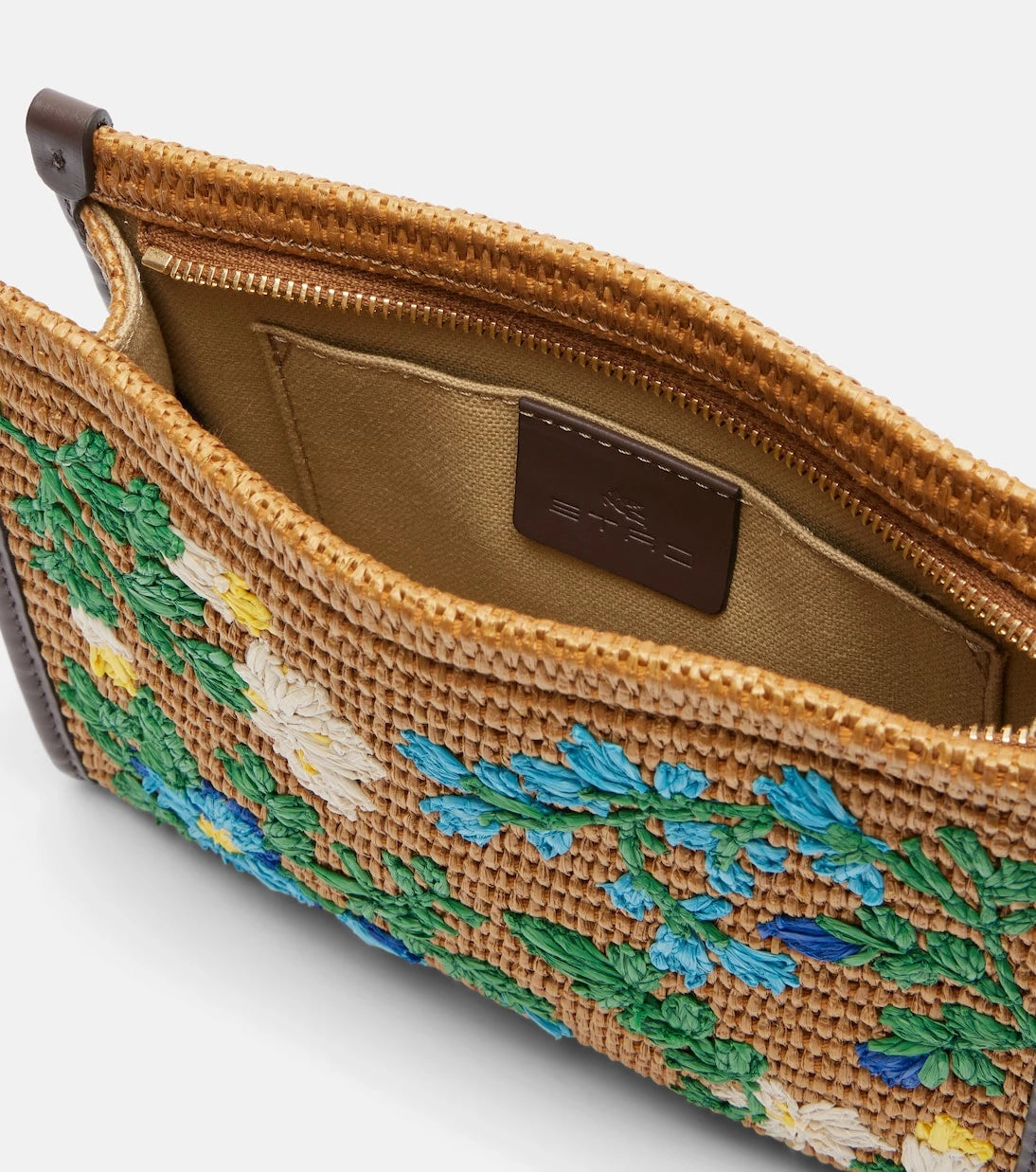 Etro - Floral raffia shoulder bag