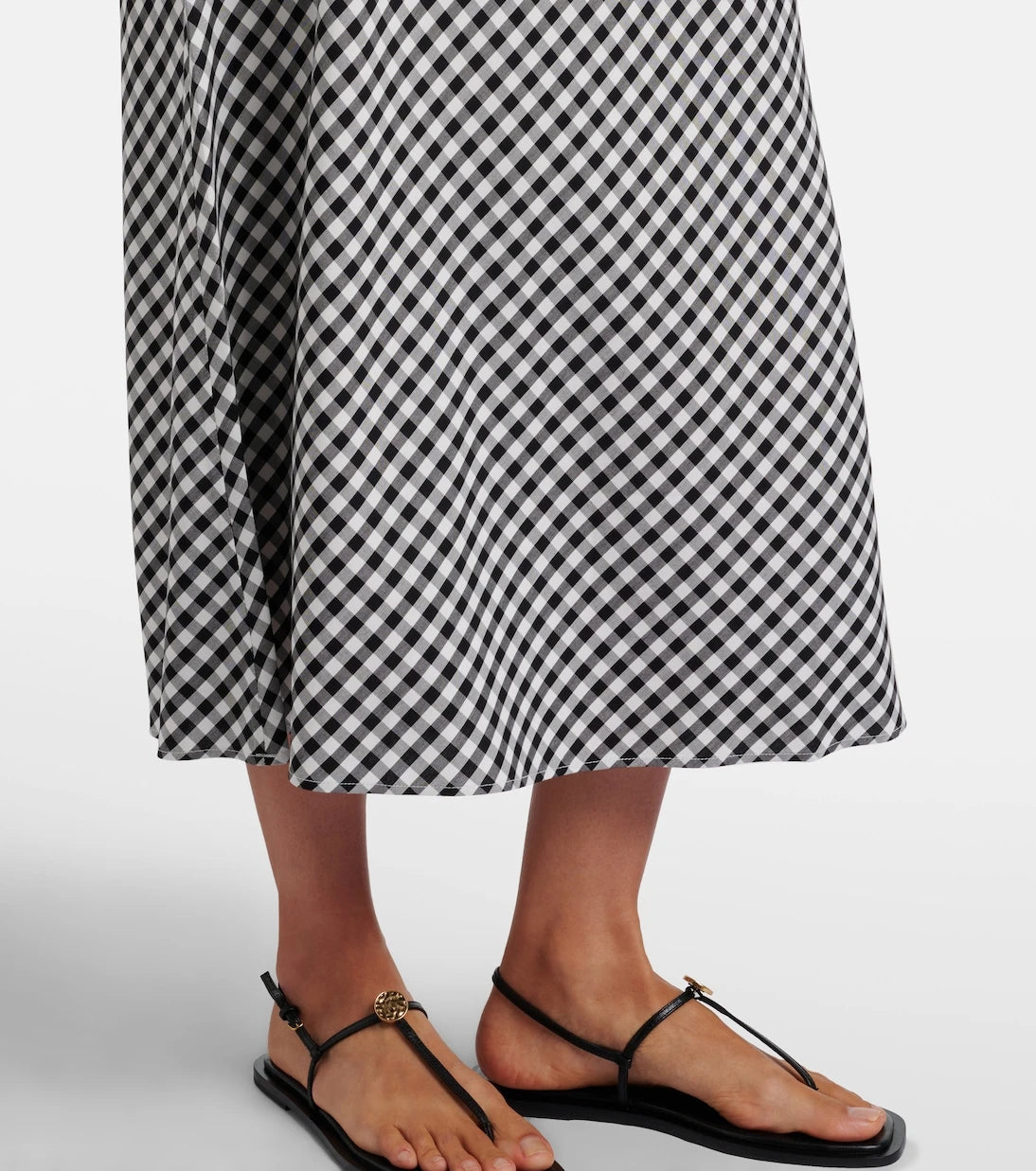 Rixo - Amari lace-trimmed checked midi dress