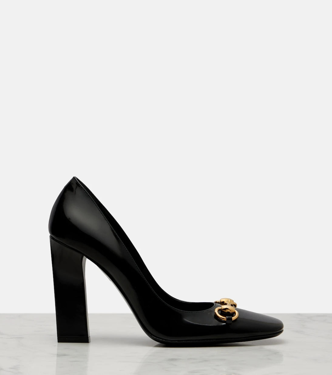 Gucci - Signora Horsebit 110 patent leather pumps