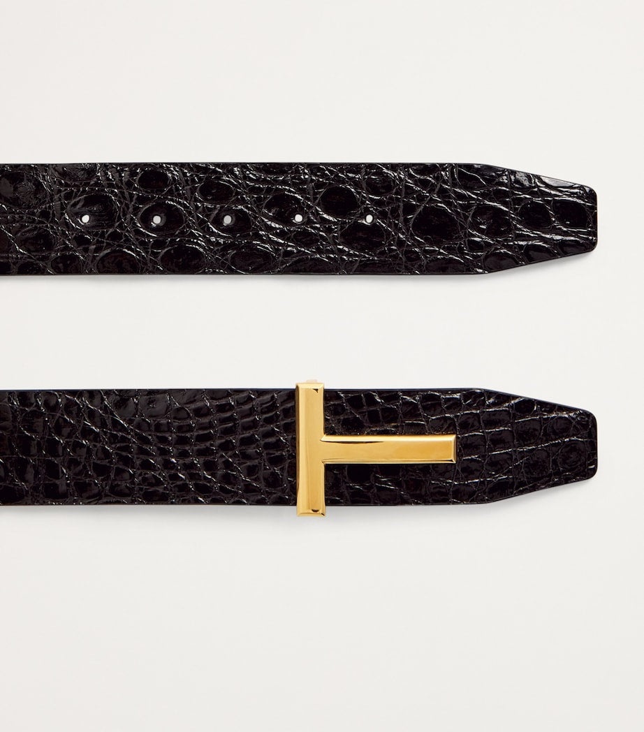 Leather Reversible T Icon Belt