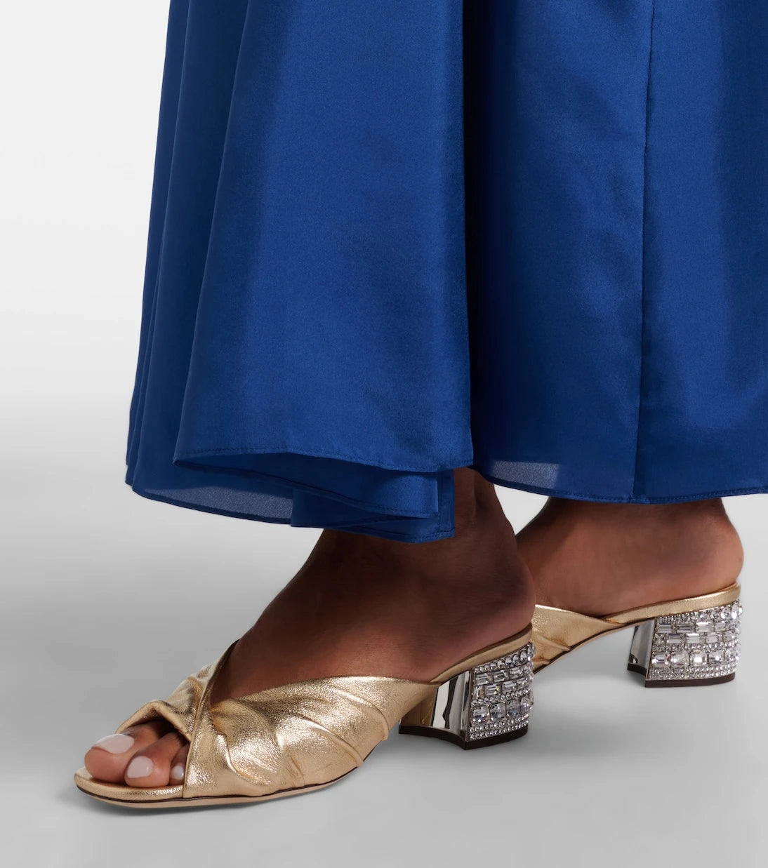 Jimmy Choo - حذاء ميول "مالا" من الجلد الميتاليك المزين