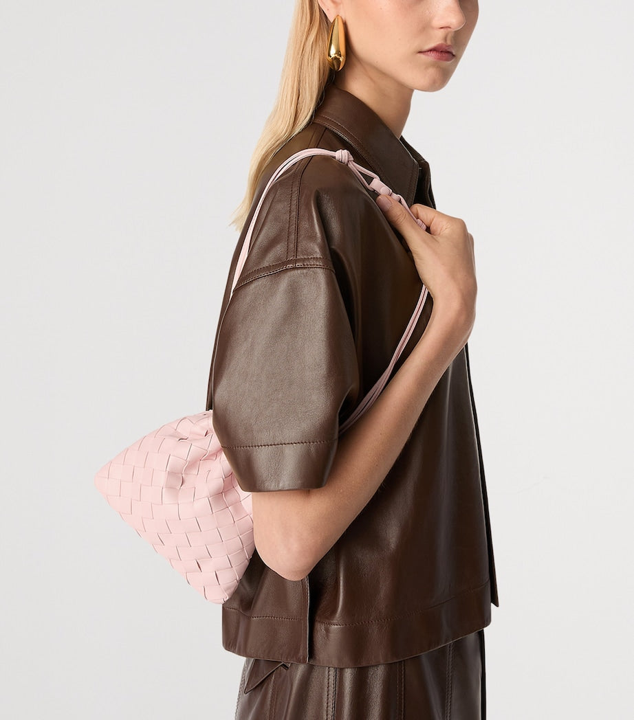 Pink Small Leather Dustbag Clutch Bag