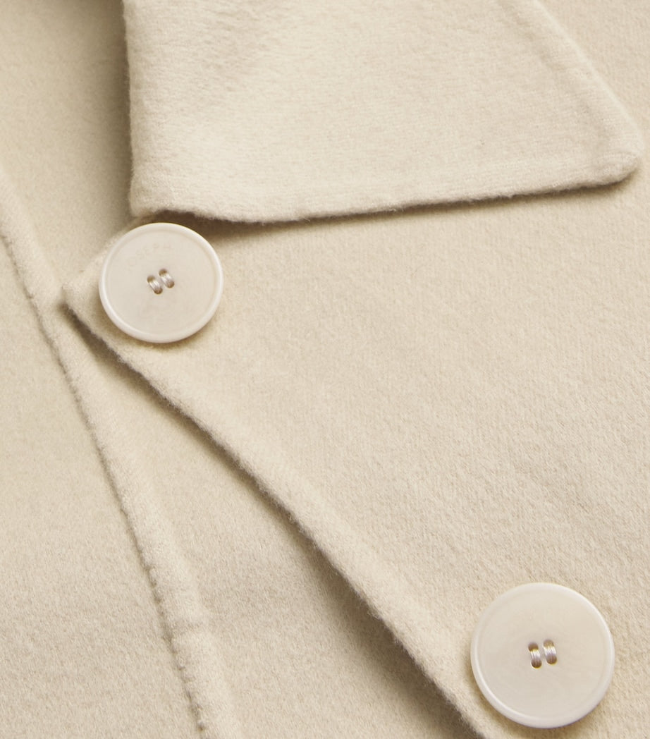 Beige Wool-Silk Rollet Jacket