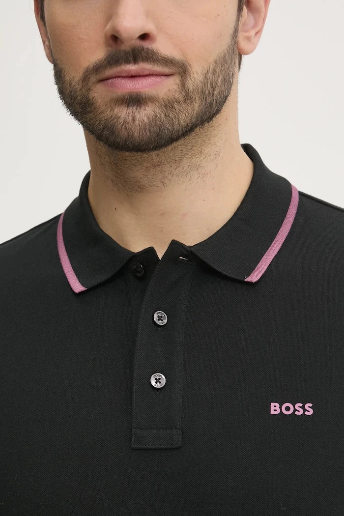 BOSS erkek pamuklu yakalı tişört Parlay 190