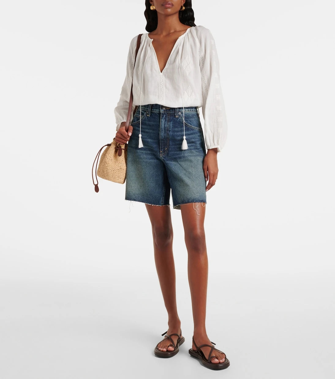 Nili Lotan - Russel mid-rise denim shorts