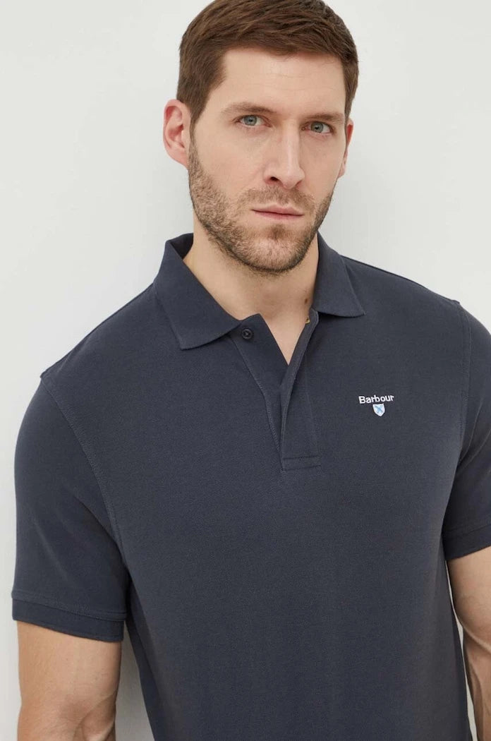 Barbour тениска с яка мъжка от памук ESSENTIALS