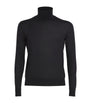 Isaia Black Wool-Silk-Cashmere Rollneck Sweater