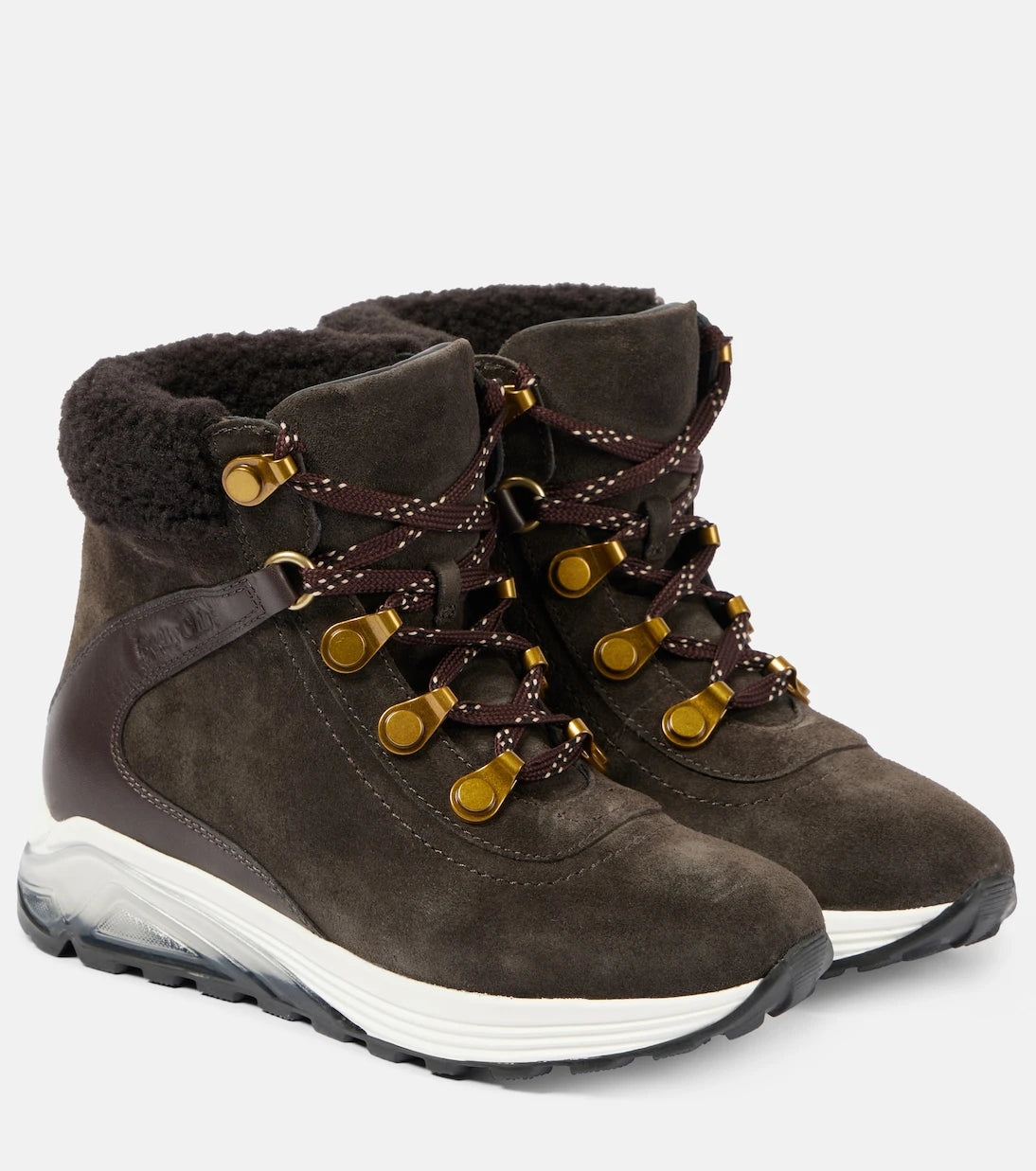 See By Chloé - Brett shearling-trimmed suede hiking boots