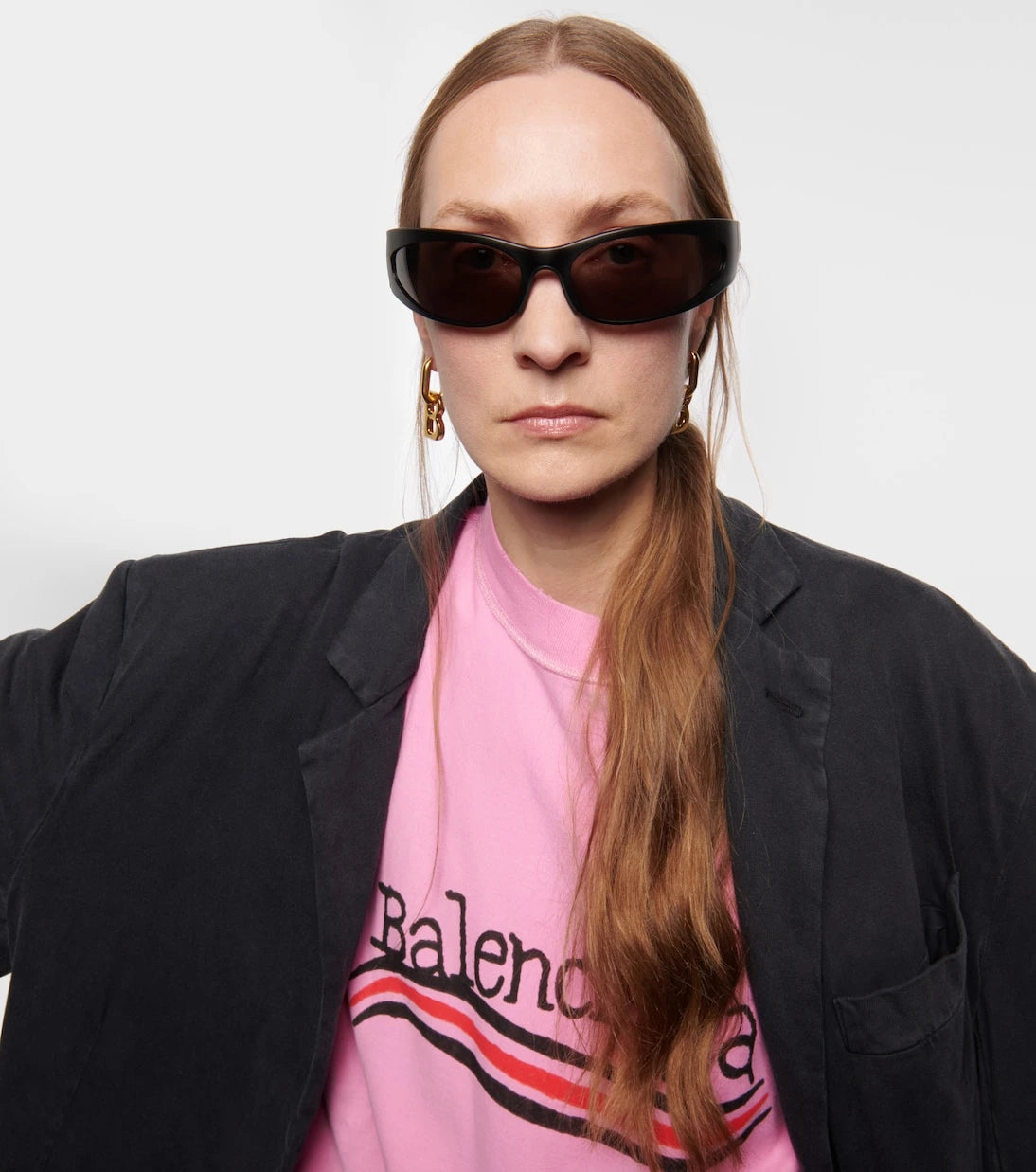 Balenciaga - نظارة شمسية بيضاوية Reverse Xpander