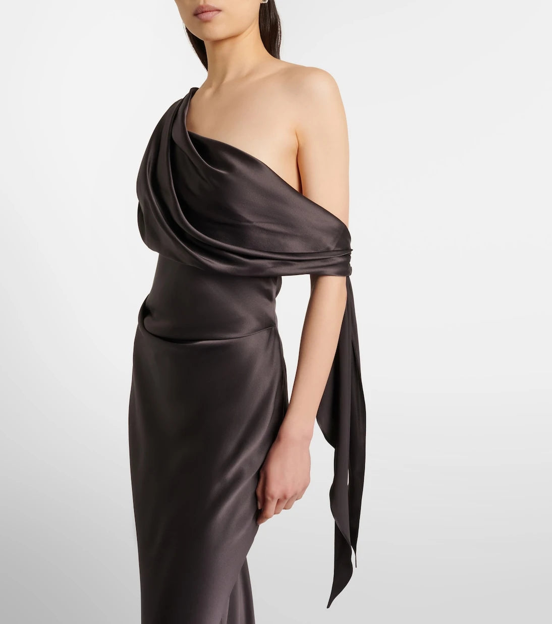 The Sei - Draped one-shoulder silk satin gown