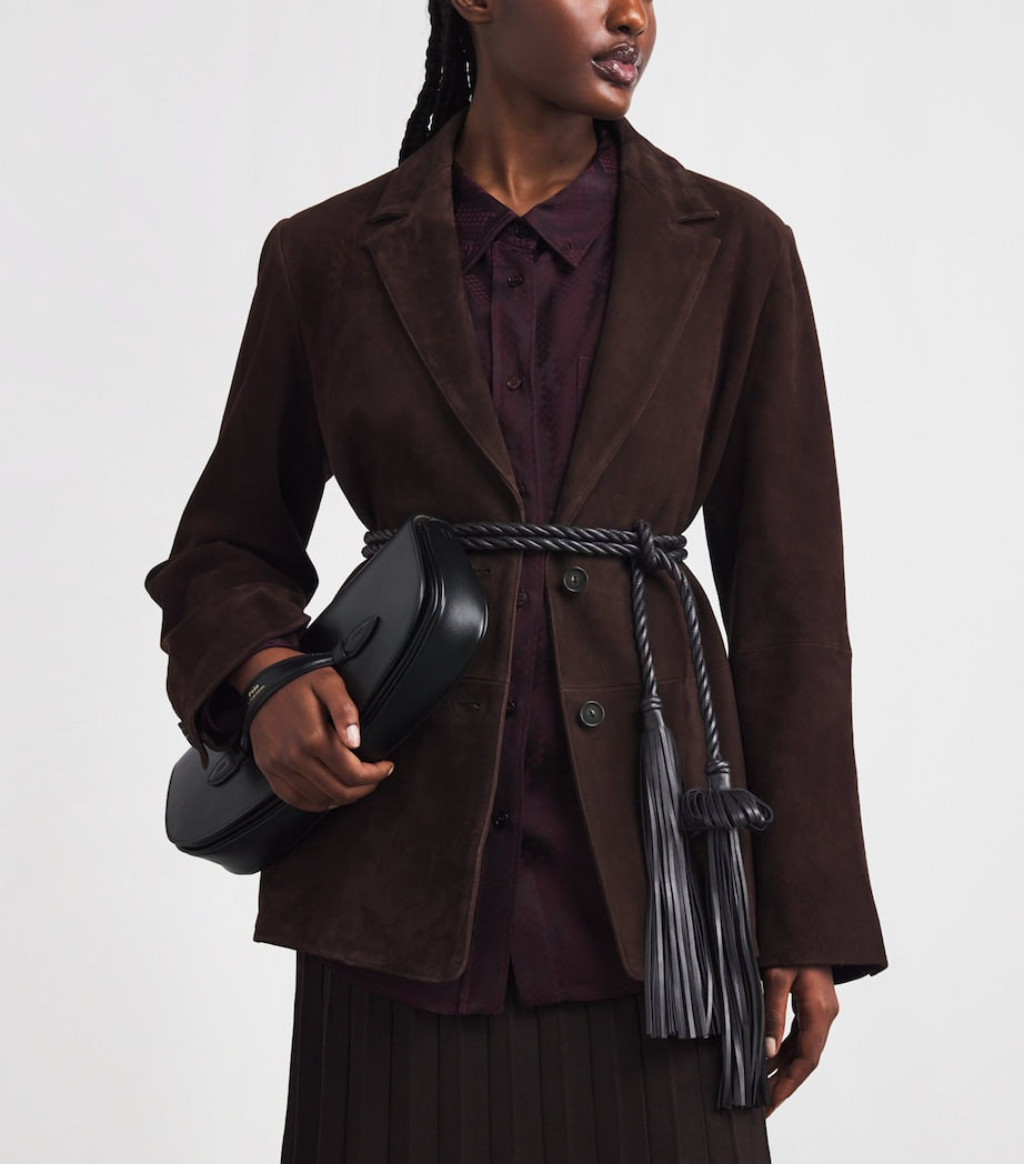 Ulla Johnson Black Leather Tassel Belt