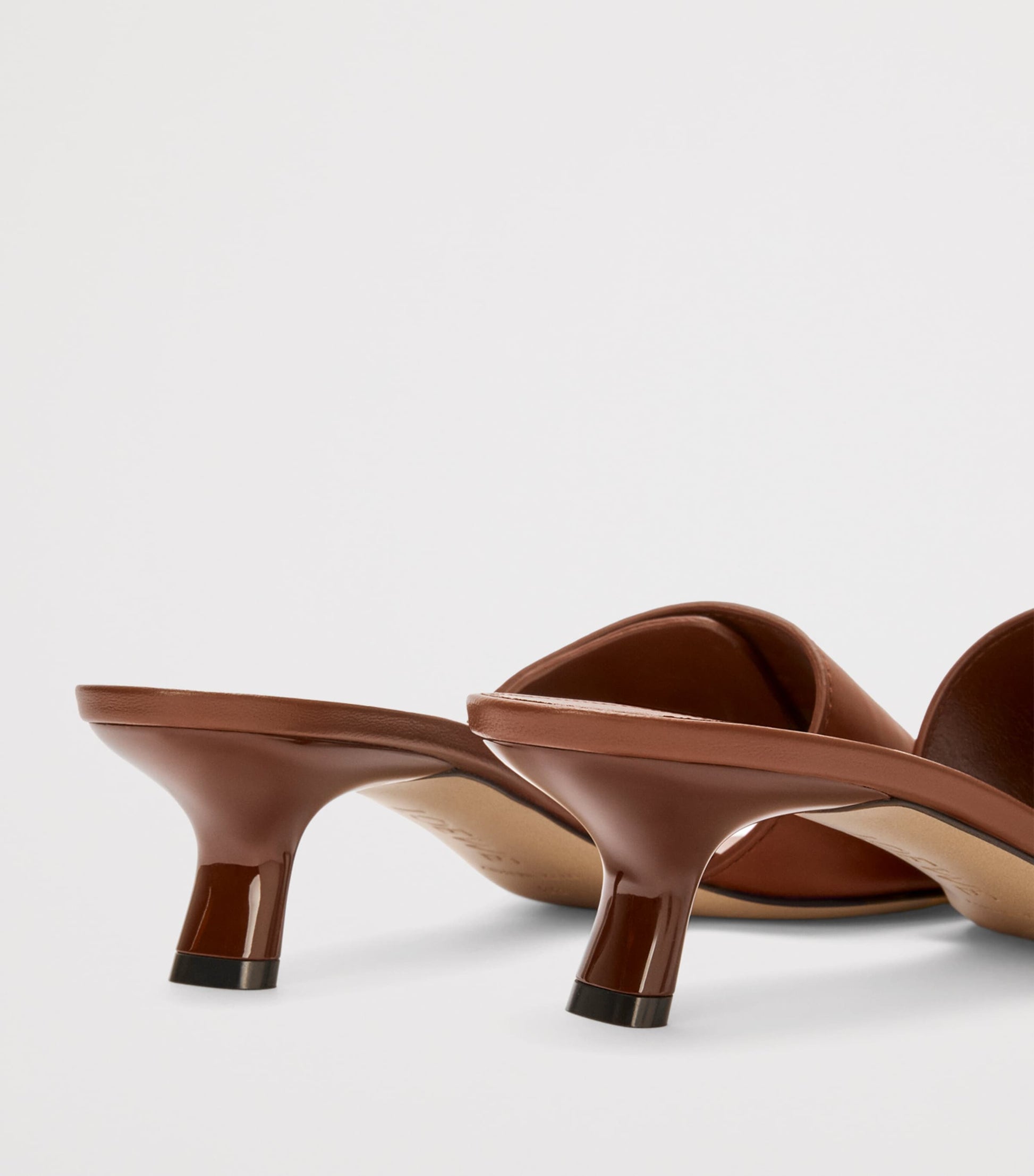 Leather Pebble Heeled Mules 45