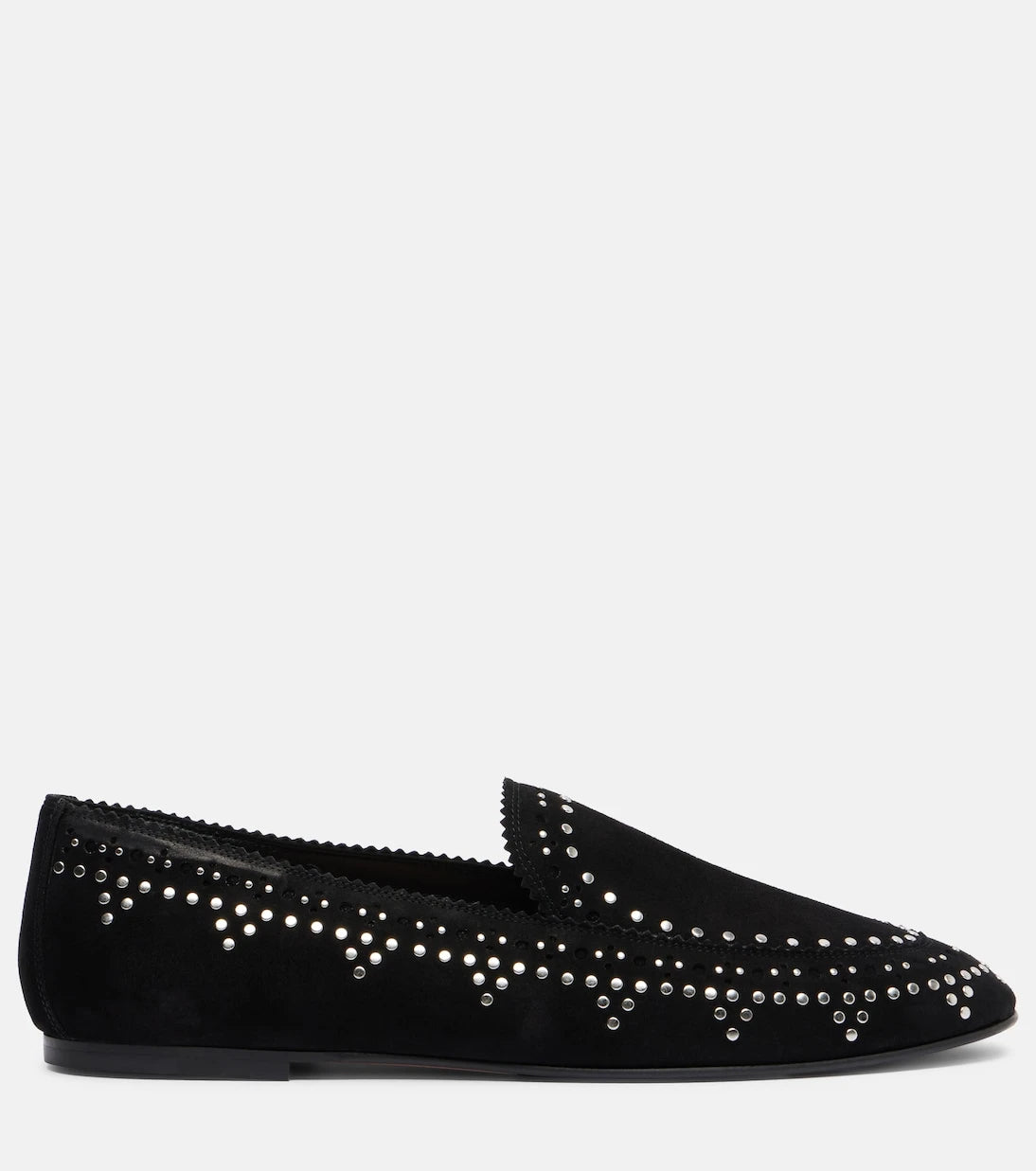 Aquazzura - Skye studded suede loafers