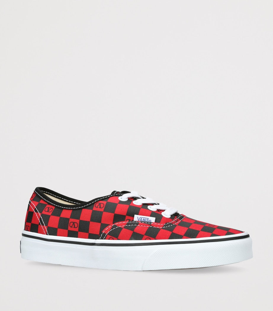 Valentino Garavani Red x Vans Canvas Checkerboard Sneakers