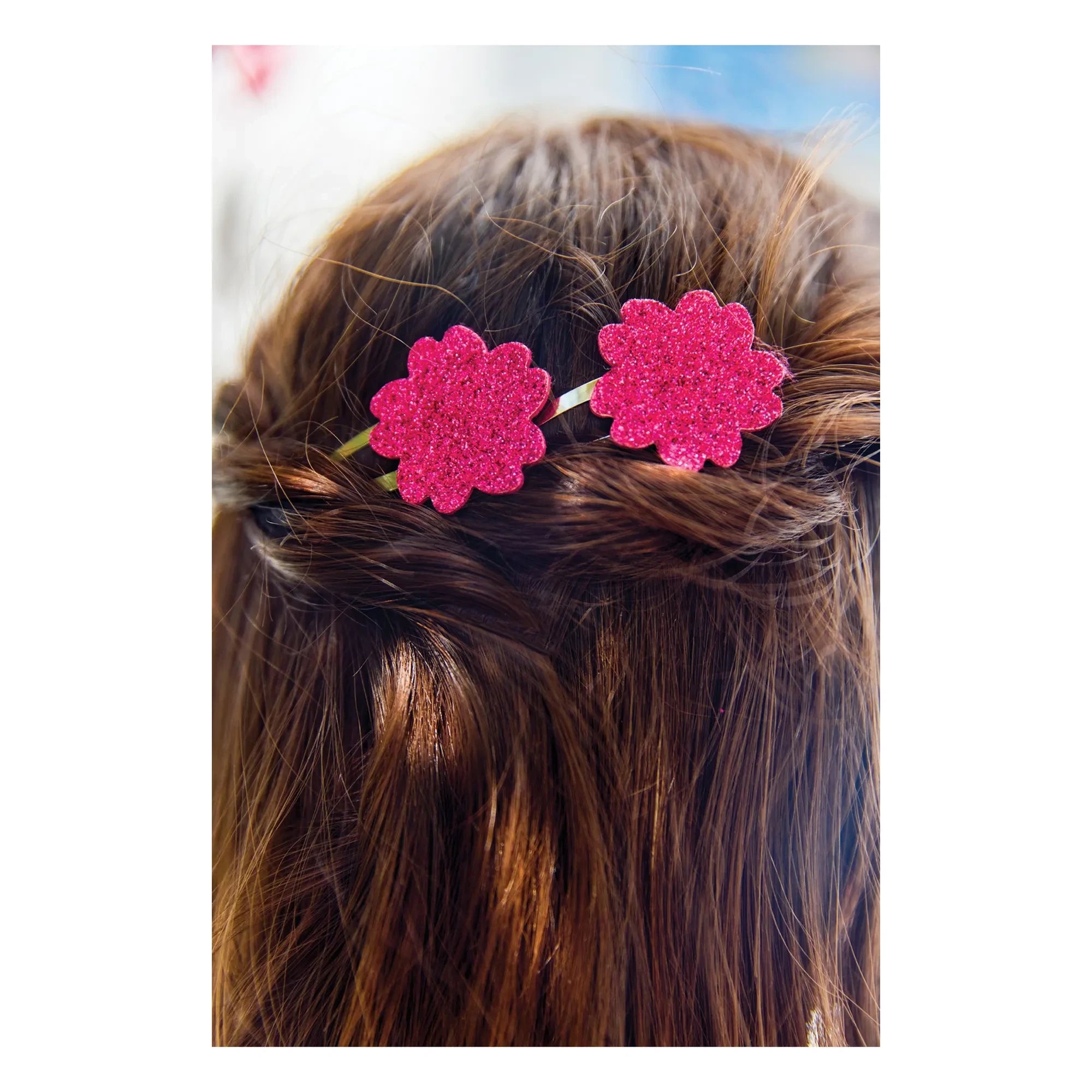 Tartine et Chocolat - Set of 2 Hibiscus Glitter Barettes | Pink