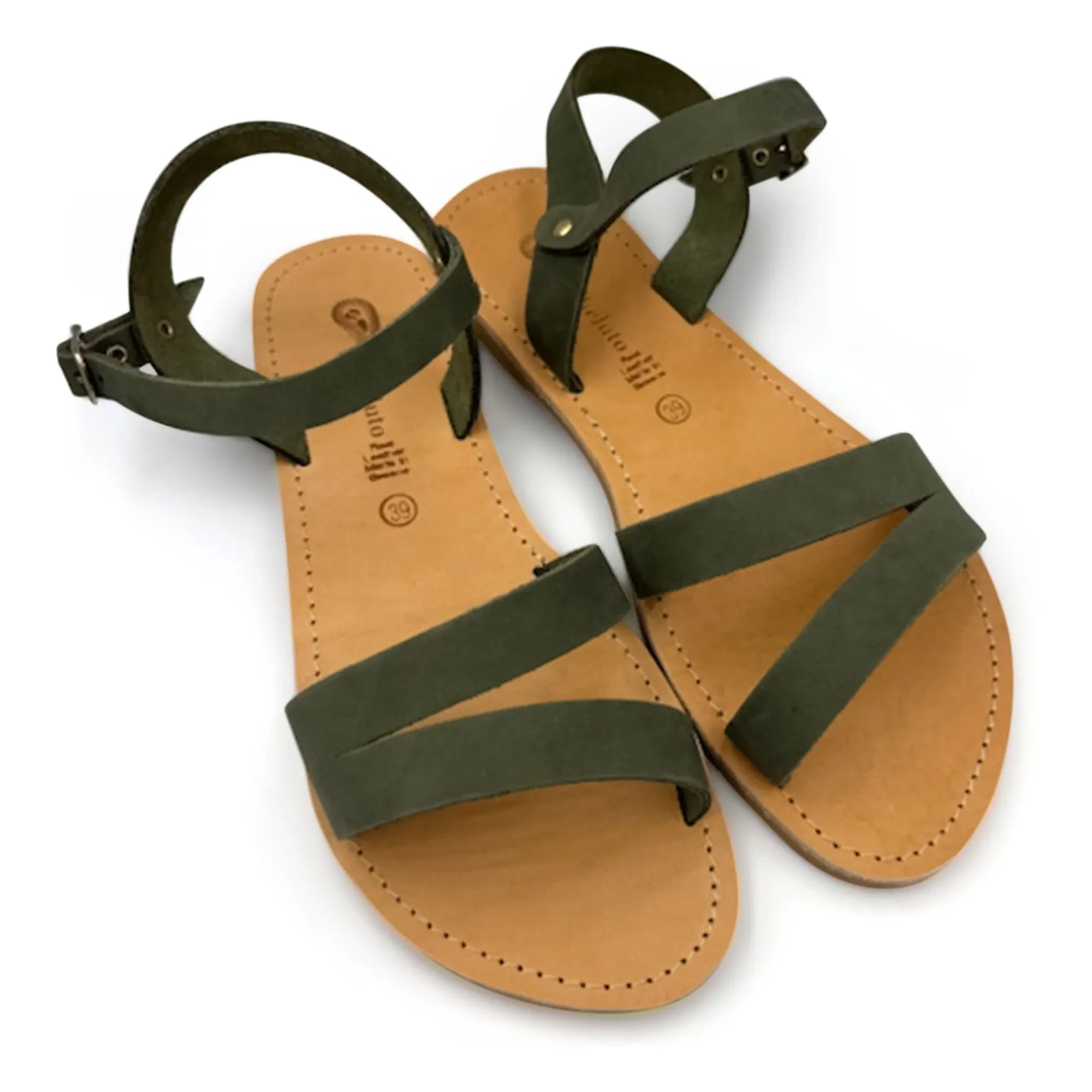 Théluto - Iris Nubuck sandals | Khaki
