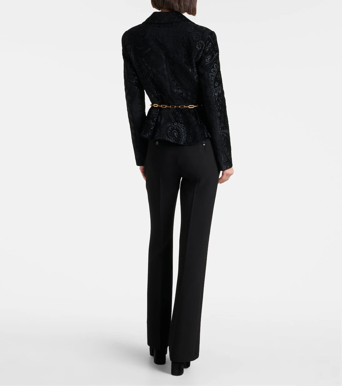 Etro - High-rise wool flared pants
