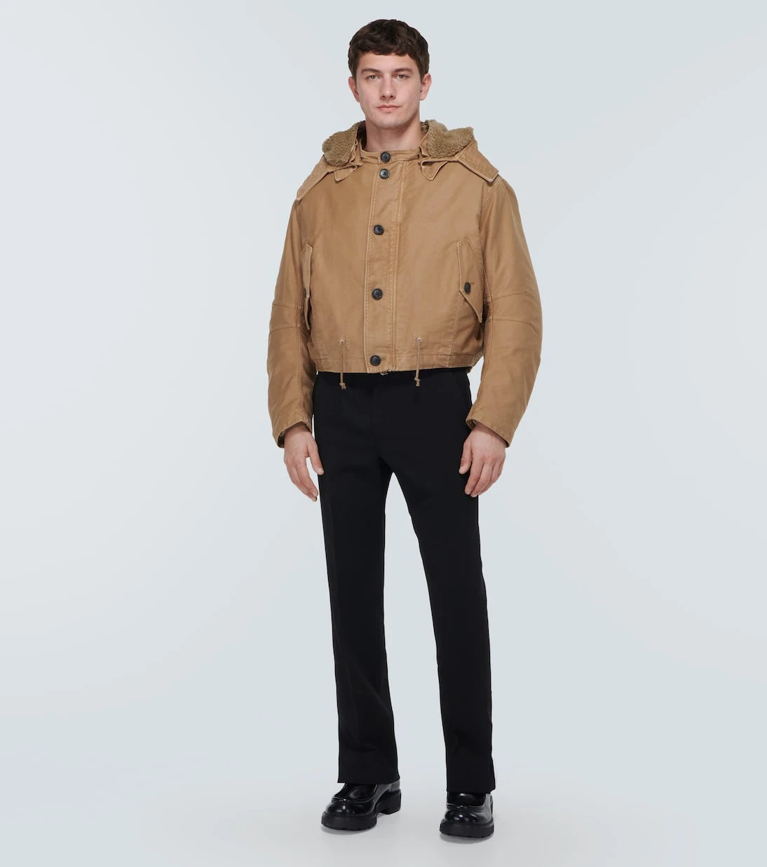 Prada - Faux fur-trimmed bomber jacket